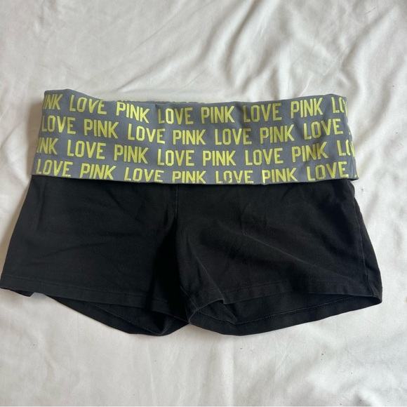 Y2K PINK Victoria Secret YOGA SHORTIE SHORTS - Picture 1 of 4